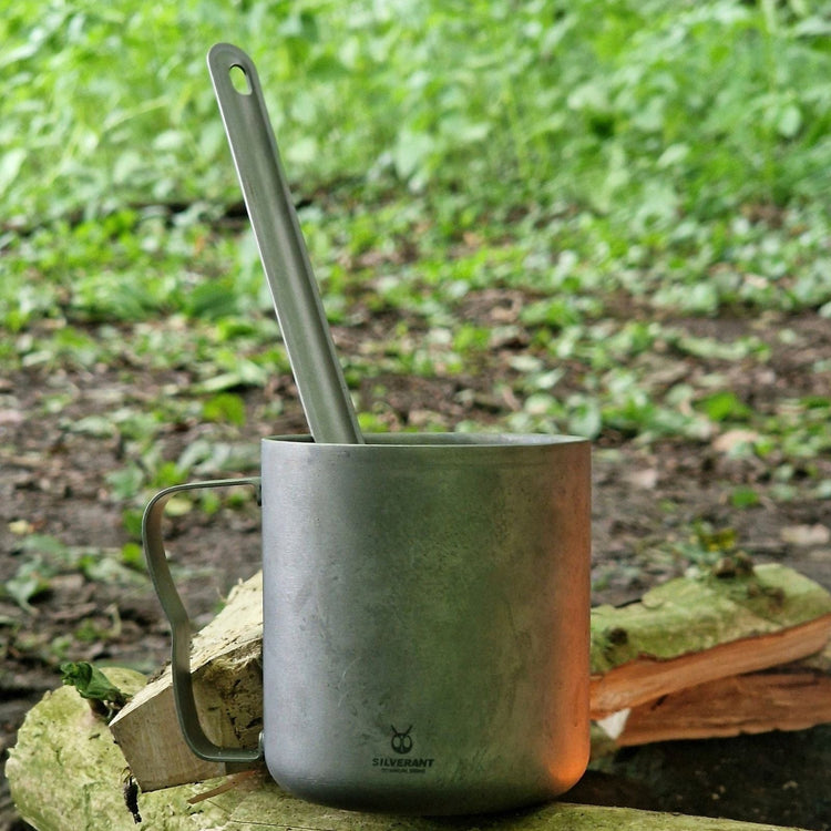 
                  
                    SilverAnt Titanium Double Wall Mug 300ml/10.14fl oz Classic Handles - Actual product photo, real life still, lifestyle shot
                  
                