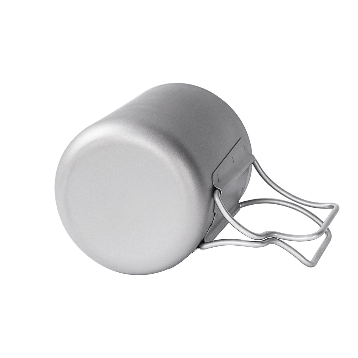 SiliverAnt Titanium Double Wall Mug 300ml/10.14fl oz Folding Handles - Laid on its side, bottom shown