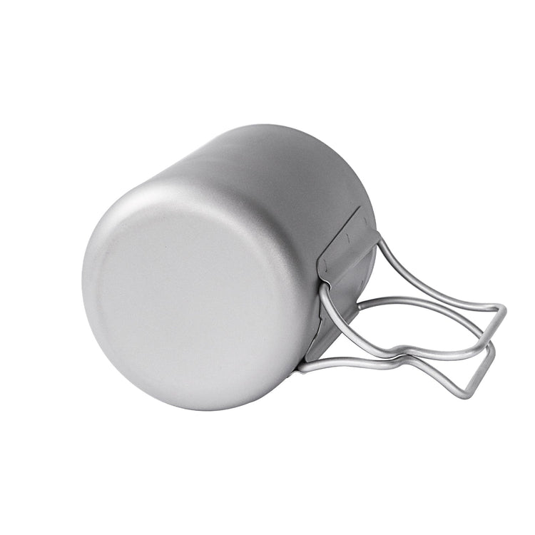 
                  
                    SiliverAnt Titanium Double Wall Mug 300ml/10.14fl oz Folding Handles - Laid on its side, bottom shown
                  
                