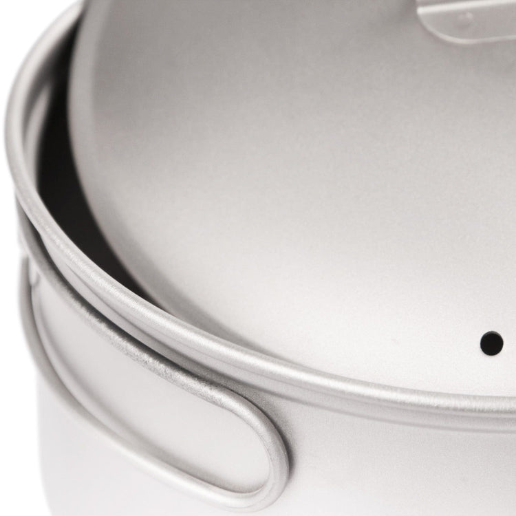 
                  
                    SilverAnt Ultralight 2-Piece Titanium Cookware Set - close-up of sandblasted finish
                  
                