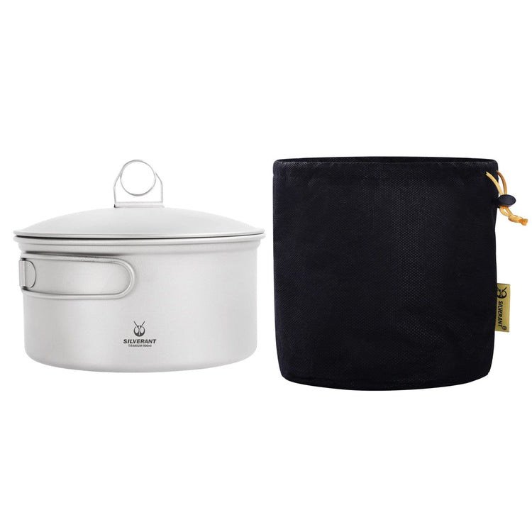 
                  
                    SilverAnt Ultralight 2-Piece Titanium Cookware Set - Titanium Camping Pot With Lid 900ml/30.4 fl oz with Drawstring Mesh Bag (included with purchase)
                  
                