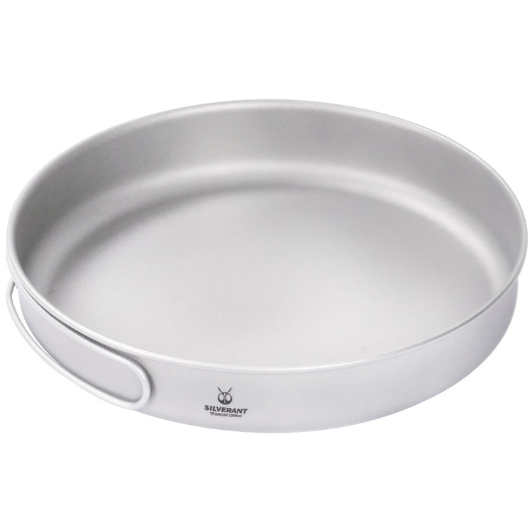 
                  
                    SilverAnt Ultralight Large 2-Piece Titanium Pot & Pan Camping Cookware Set - Titanium Frying Pan 1000ml/35 fl oz (top view)
                  
                