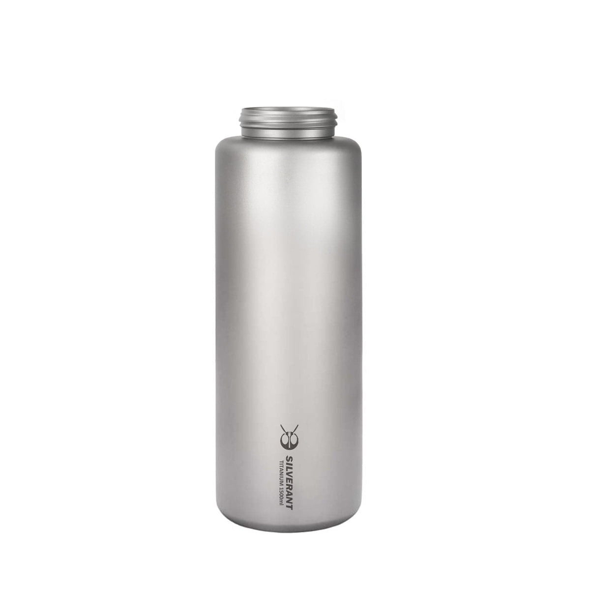SilverAnt Ultralight Large Titanium Water Bottle (Wide Mouth) 1500ml/52.8 fl oz opened, unscrewed, no lid