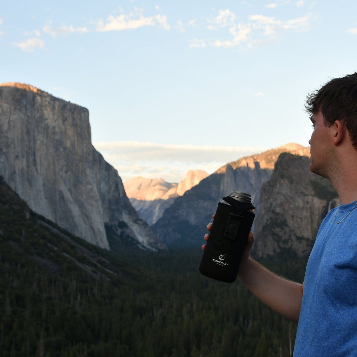 SilverAnt Ultralight Large Titanium Water Bottle With Titanium Cup Large - In-Use (actual product lifestyle photo, on-hand)