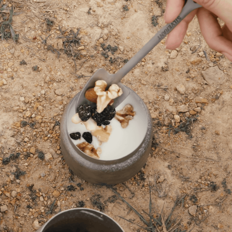
                  
                    SilverAnt Ultralight Leakproof Titanium Container 280ml / 9.47 fl oz Crystallized (actual product photo, real life use, containing nuts, berries, and yogurt)
                  
                