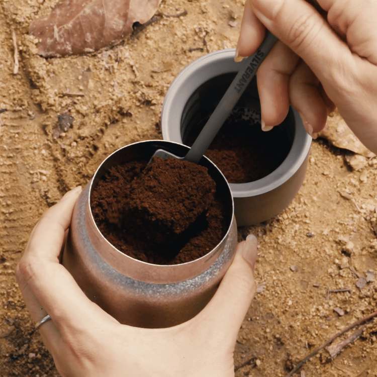 
                  
                    SilverAnt Ultralight Leakproof Titanium Container 280ml / 9.47 fl oz Crystallized (actual product photo, real life use, coffee grounds)
                  
                