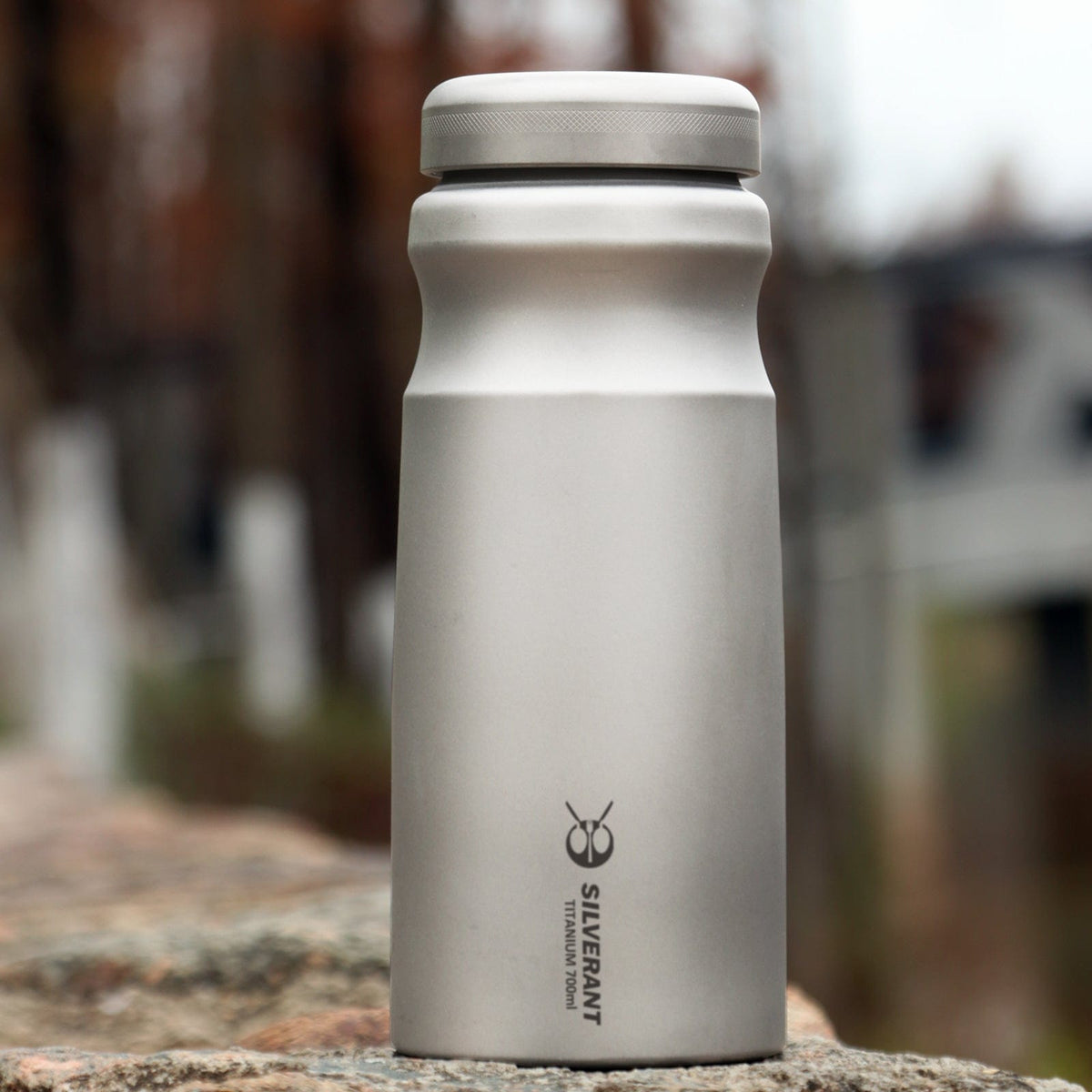 SilverAnt Ultralight Sports Edition Titanium Water Bottle - In-Use (actual product photo, lifestyle photo shot)