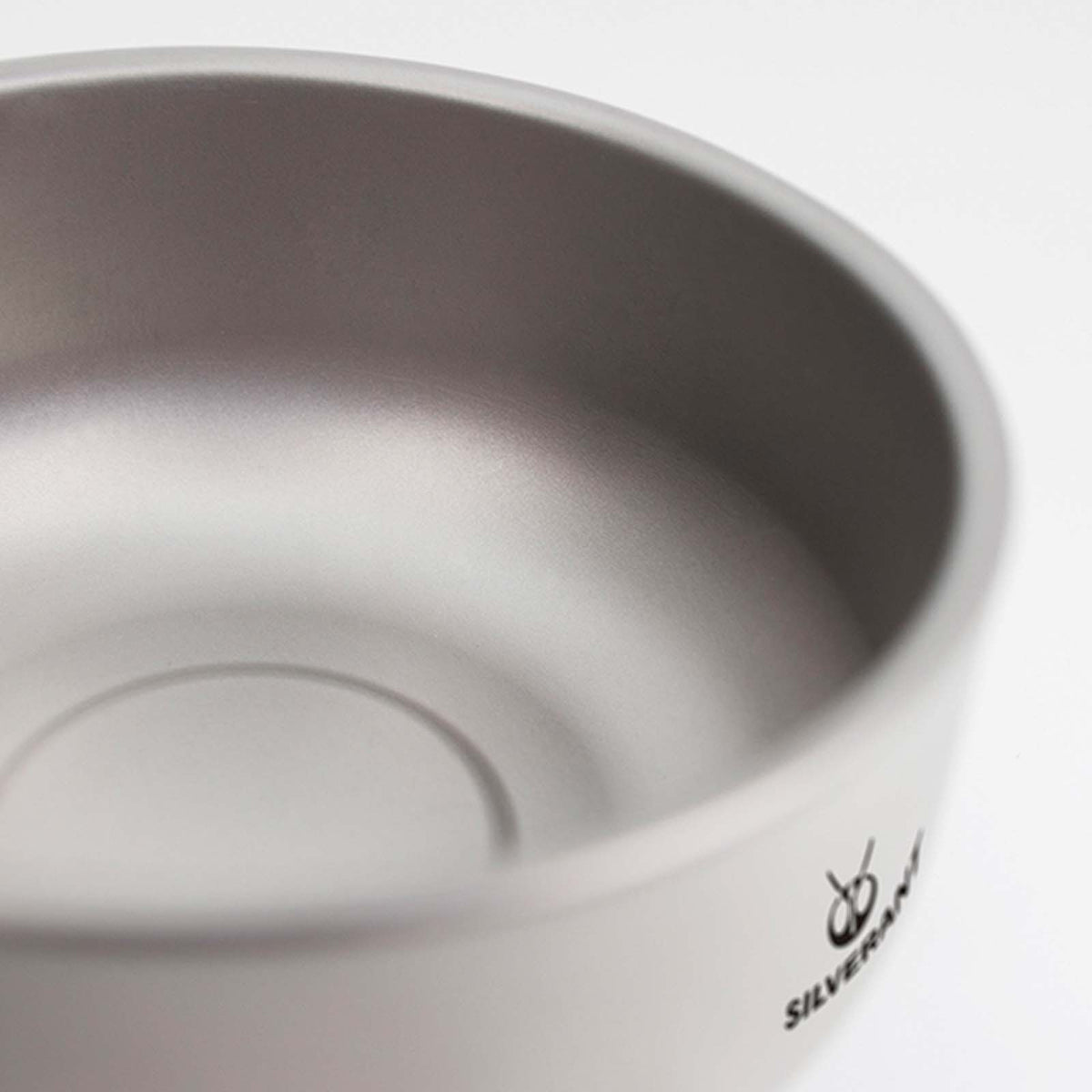 SilverAnt Ultralight Titanium Backcountry Double Wall Bowl 250ml/8.5fl oz (close-up, sandblasted finish, rim)
