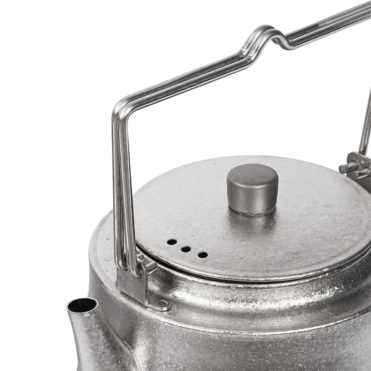 SilverAnt Ultralight Titanium Bushcraft Kettle Crystallized Finish - Close-up product shot