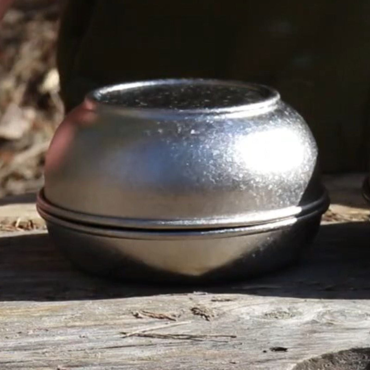 SilverAnt Ultralight Titanium Camping Plate with a Crystallized Finish 300ml/10.15 fl oz - In-Use (covered by the 500ml/16.90 fl oz bowl)