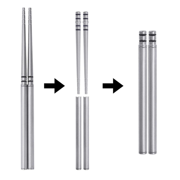 
                  
                    SilverAnt Ultralight Titanium Collapsible Folding Travel Chopsticks - collapsing instructions/guide
                  
                