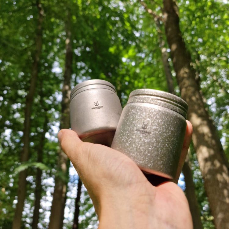
                  
                    SilverAnt Ultralight Titanium Container Crystallized & Sandblasted (actual product photo, on-hand, real life setting)
                  
                