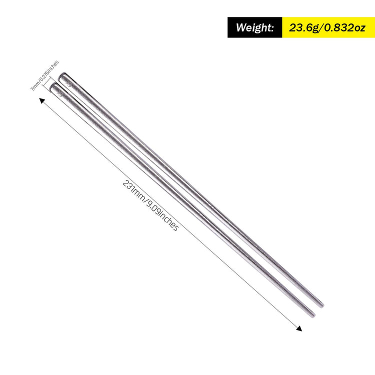 SilverAnt Ultralight Titanium Crystallized Chopsticks weight and dimensions