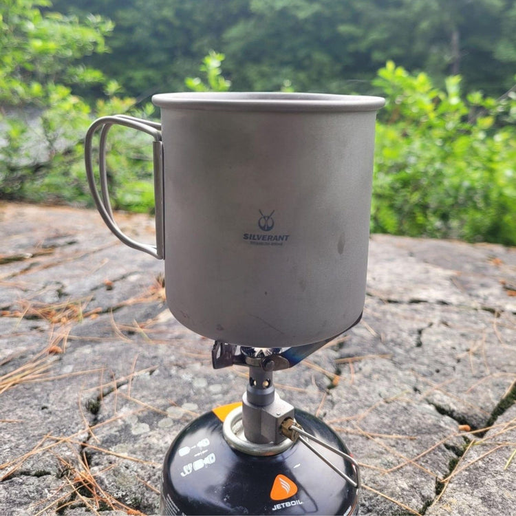 
                  
                    SilverAnt Ultralight Titanium Cup With Lid 4 Sizes - 400ml - Actual product photo, real life still, lifestyle shot
                  
                
