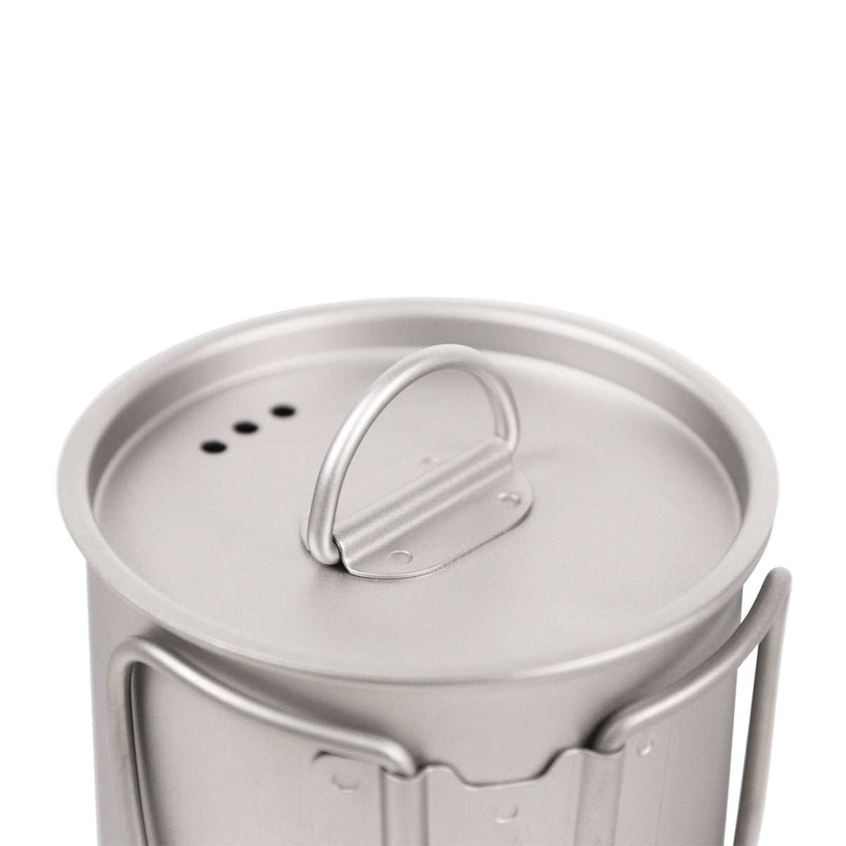 SilverAnt Ultralight Titanium Cup With Lid 4 Sizes - 350 ml - top angle view, showing cup lid details