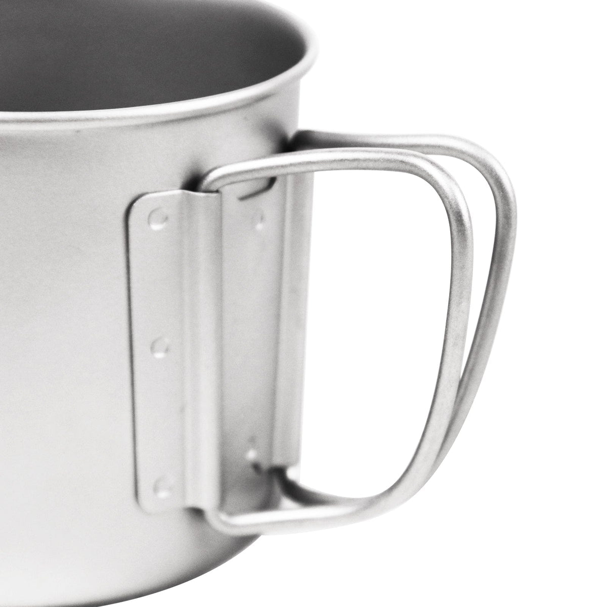 SilverAnt Ultralight Titanium Cup With Lid 4 Sizes - 350ml - Close-up of foldable handles