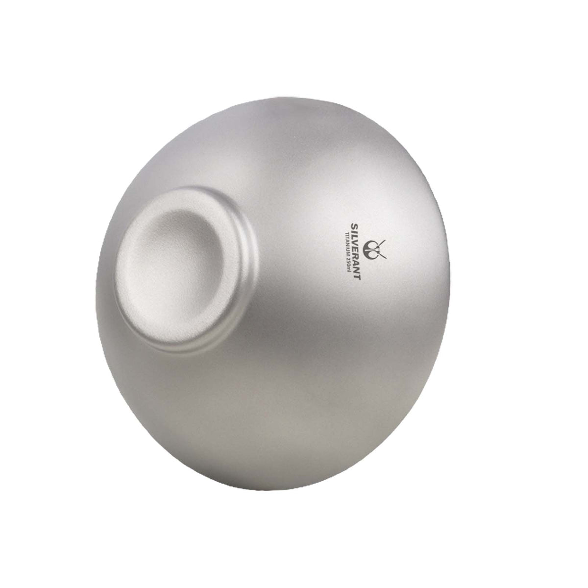 SilverAnt Ultralight Titanium Double-Wall Bowl - 250ml/8.5fl oz (Bottom view, angled)