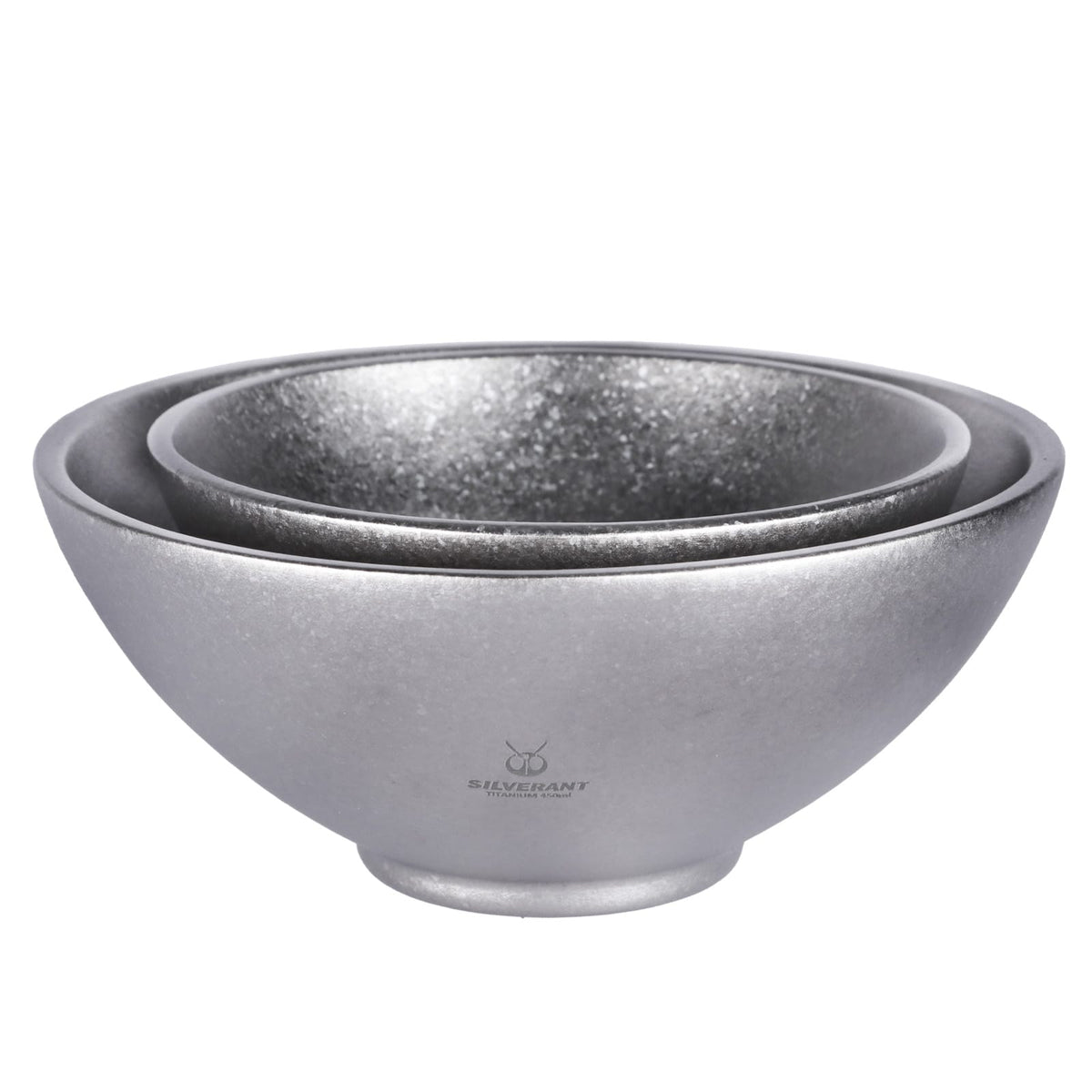 SilverAnt Ultralight Titanium Double-Wall Bowl Crystallized - stacked, nesting position