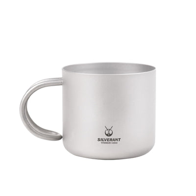 SilverAnt Ultralight Titanium Double Wall Espresso Coffee Cup 110ml/3.71 fl oz With Handle - Main image