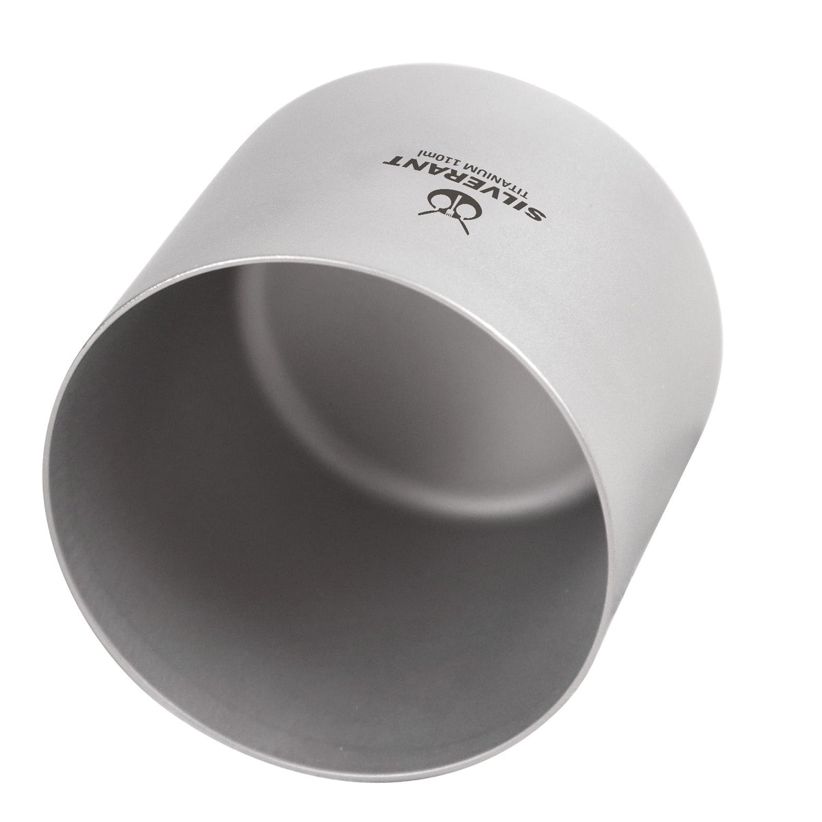 SilverAnt Titanium Double Wall Espresso Coffee Cup 110ml/3.71 fl oz Without Handle - Upside down, showing inside of cup