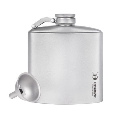 SilverAnt Ultralight Titanium Hip Flask & Funnel - 280ml (main image)