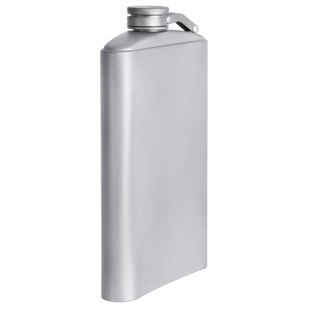 SilverAnt Ultralight Titanium Hip Flask & Funnel - 450ml/15.22 fl oz Sandblasted side view