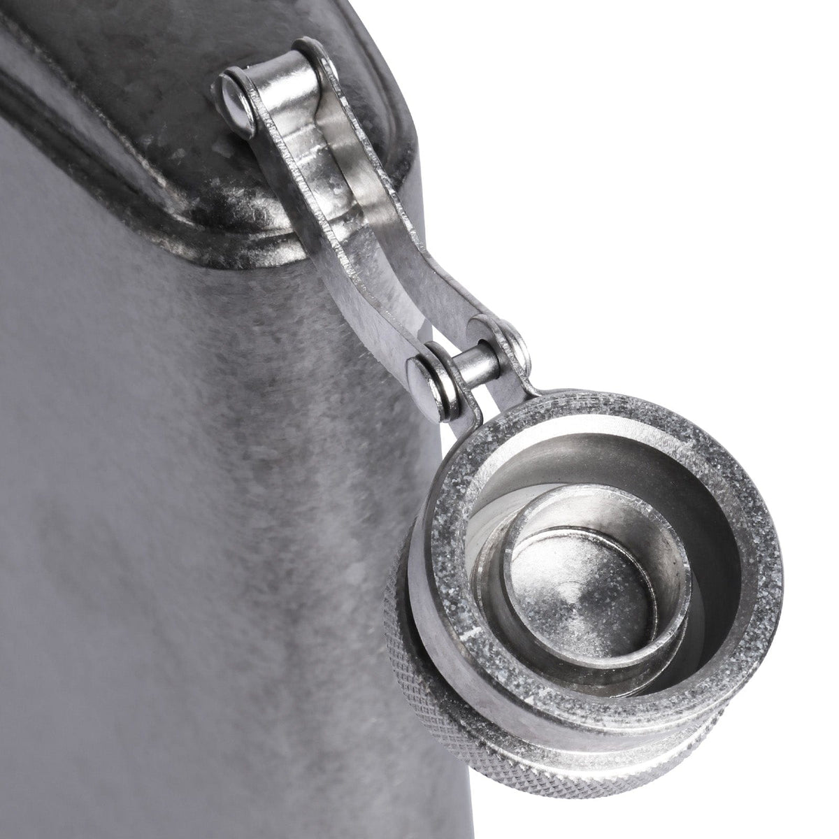 SilverAnt Ultralight Titanium Hip Flask & Funnel - 450ml/15.22 fl oz Crystallized (flask lid/cover close-up)