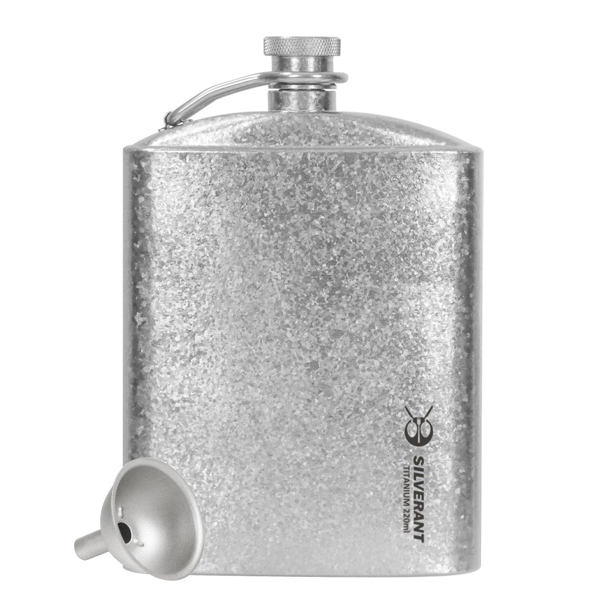 SilverAnt Ultralight Titanium Hip Flask With Funnel 220ml/7.74 fl oz Crystallized main image