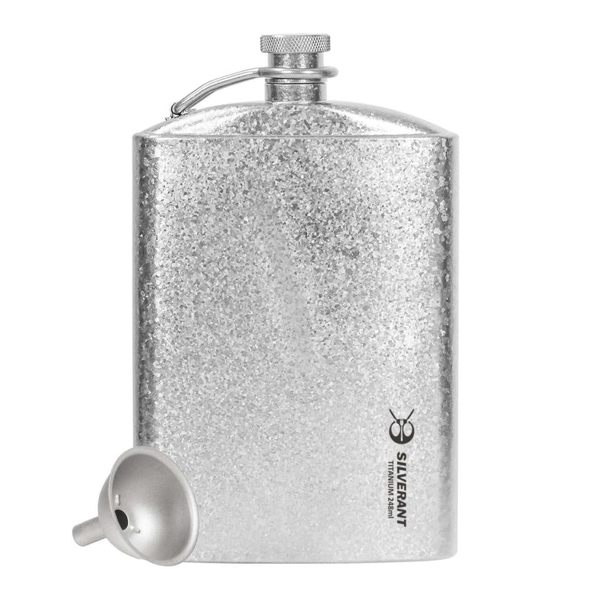 SilverAnt Ultralight Titanium Hip Flask and Funnel 248ml/8.73 fl oz Crystallized Main Image