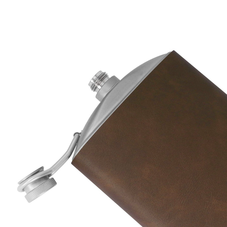 
                  
                    SilverAnt Titanium Hip Flask and Funnel 248ml/8.73 fl oz with PU leather sleeve - the mouth and lid
                  
                