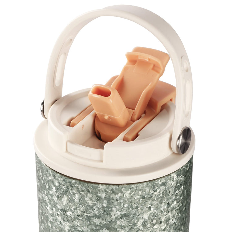 
                  
                    SilverAnt Crystallized Titanium Insulated Tumbler 880ml / 29.76 fl oz - Seafoam Green (close-up of tumbler top showing straw drinking hole opened)
                  
                