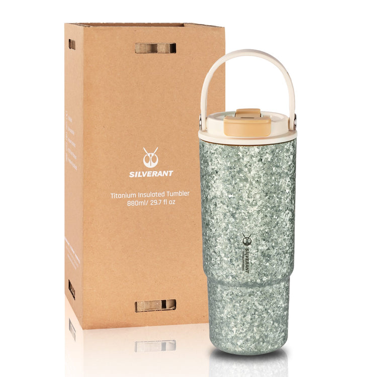 
                  
                    SilverAnt Crystallized Titanium Insulated Tumbler 880ml / 29.76 fl oz - Seafoam Green with box
                  
                