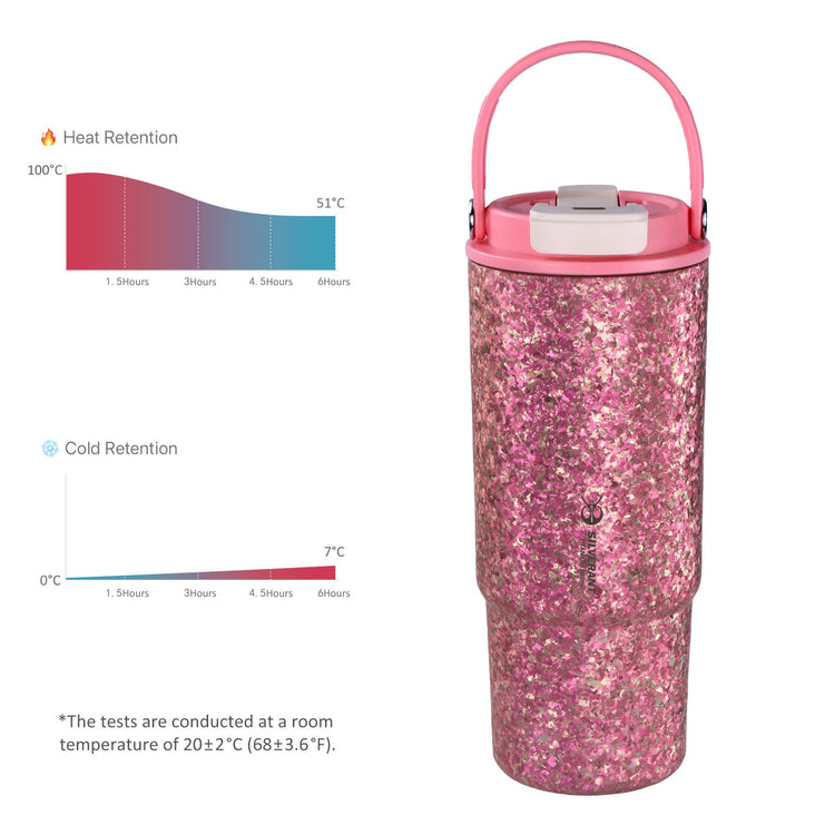 
                  
                    SilverAnt Crystallized Titanium Insulated Tumbler 880ml / 29.76 fl oz – Iridescent Pink (heat/cold retention)
                  
                
