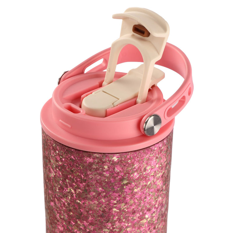 
                  
                    SilverAnt Crystallized Titanium Insulated Tumbler 880ml / 29.76 fl oz – Iridescent Pink (top angled view, shows lid with one of the drinking holes uncapped)
                  
                