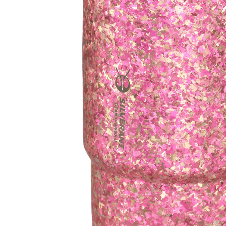 
                  
                    SilverAnt Crystallized Titanium Insulated Tumbler 880ml / 29.76 fl oz – Iridescent Pink (close-up of pink crystallized finish, silverant branding)
                  
                