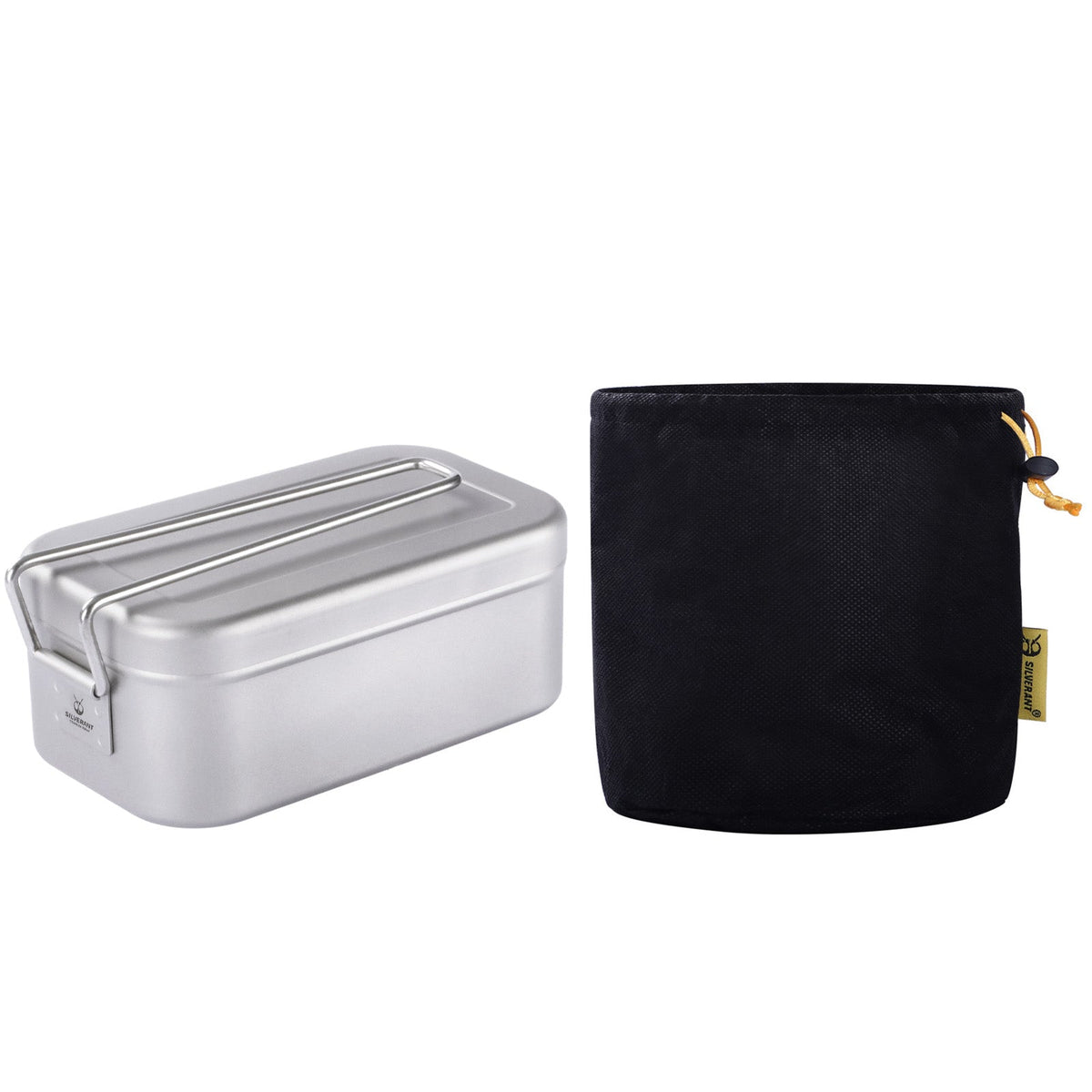SilverAnt Ultralight Titanium Mess Tins - with Drawstring Mesh Bag (included with purchase)