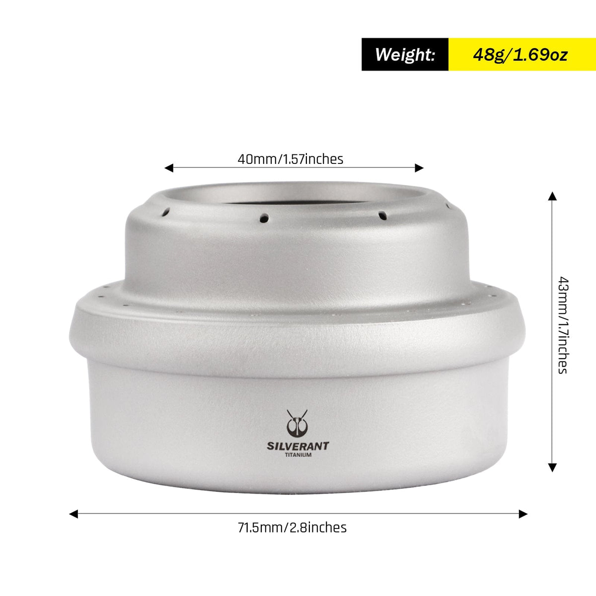 SilverAnt Ultralight Titanium Multi-Fuel Alcohol Stove Kit - Multi-fuel alcohol stove weight and dimensions