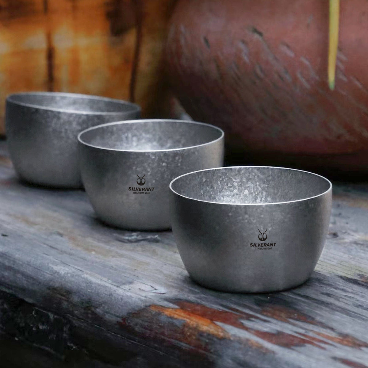 SilverAnt Ultralight Titanium Shot Glass Crystallized - Actual product photo, real life use, lifestyle shot