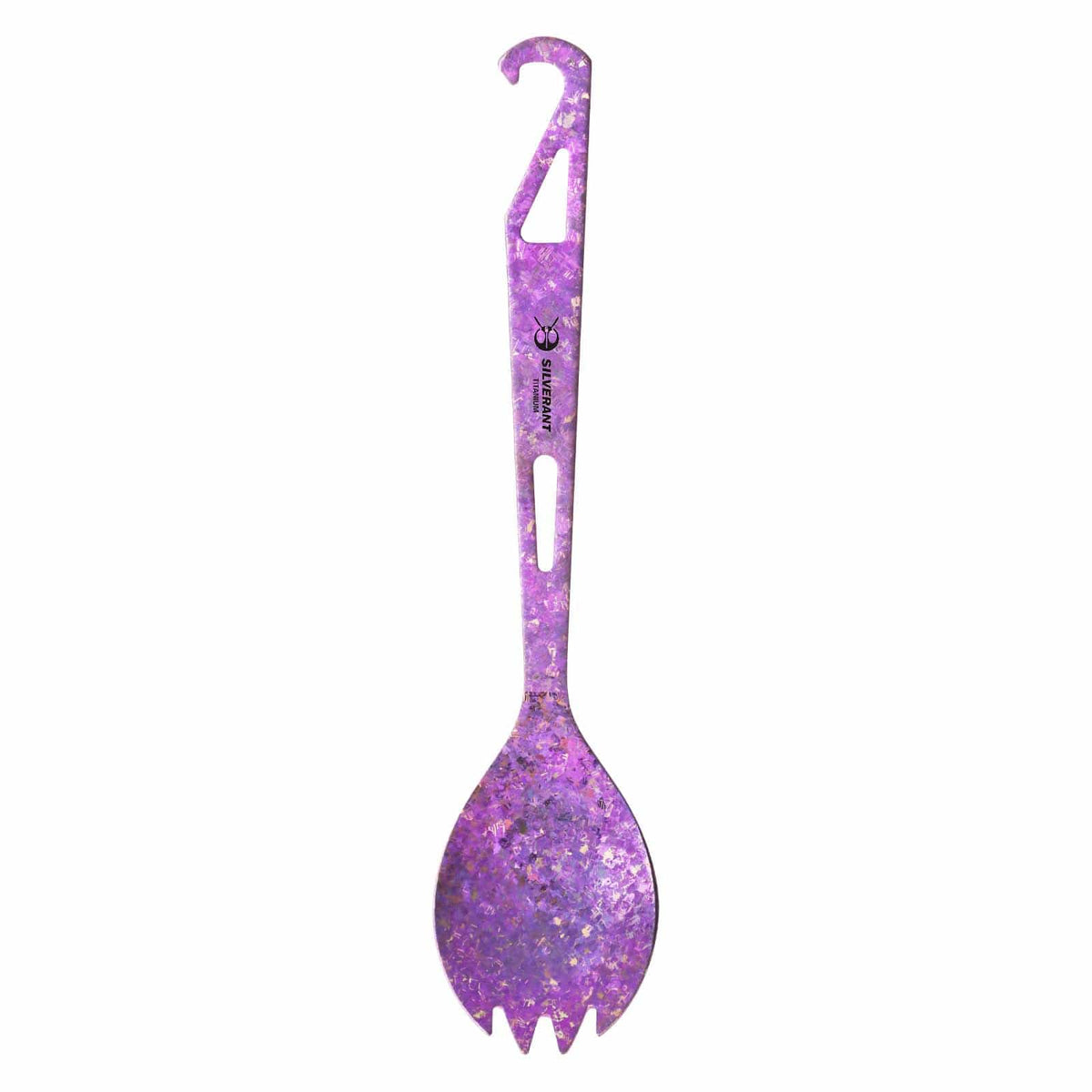 SilverAnt Ultralight Titanium Spork with Bottle Opener Anodized Purple - Main image