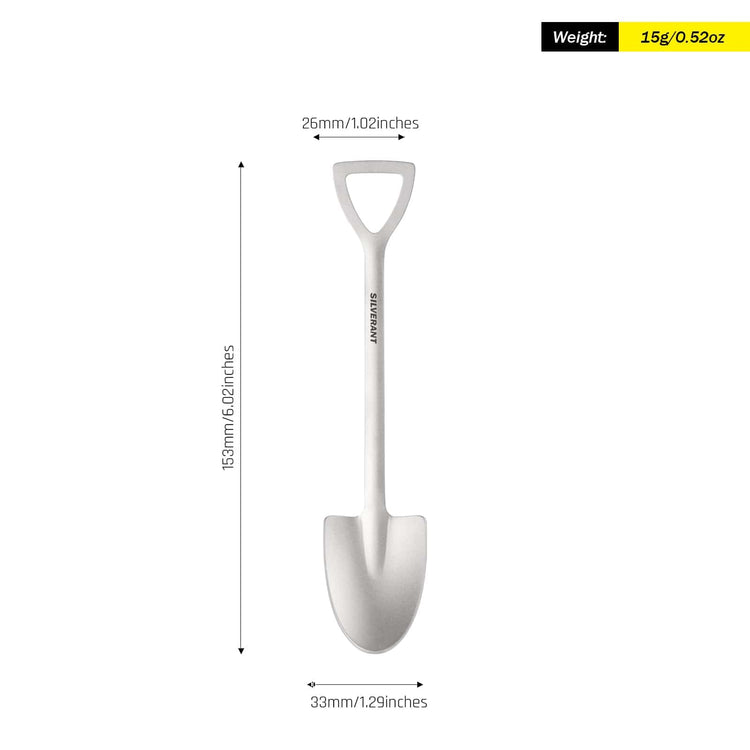 
                  
                    SilverAnt Ultralight Titanium Square & Spade Shovel Cutlery Utensils - Spade shovel weight and dimensions
                  
                