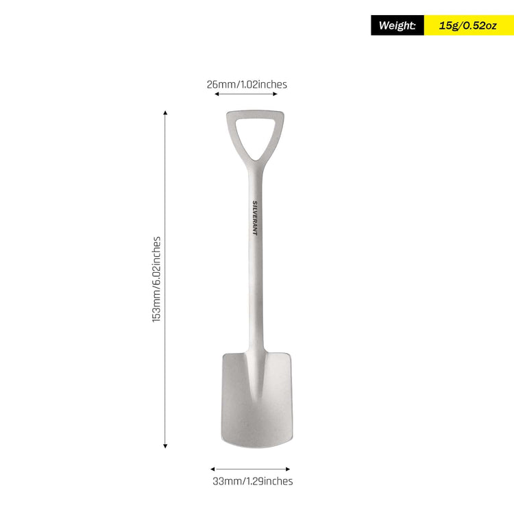 SilverAnt Ultralight Titanium Square & Spade Shovel Cutlery Utensils - Square spade weight and dimensions