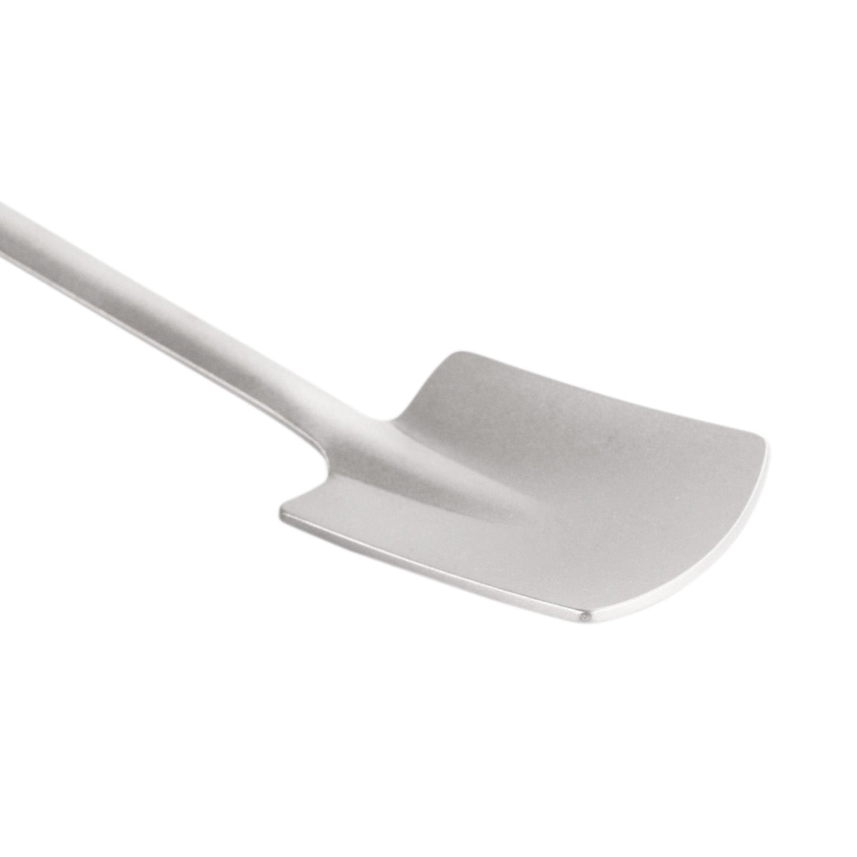 SilverAnt Ultralight Titanium Square & Spade Shovel Cutlery Utensils - Square shovel (close-up of square shovel)