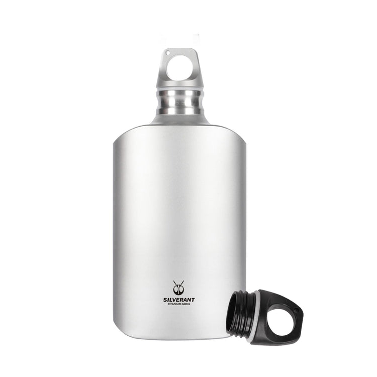 SilverAnt Ultralight Titanium Water Bottle 600ml/21 fl oz Slim - Sandblasted