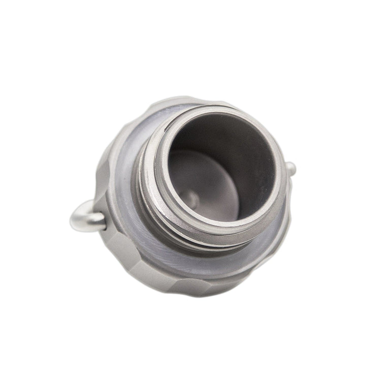 
                  
                    SilverAnt Ultralight Titanium Water Bottle Narrow Mouth Design - close-up of lid/cap inside, bottom view, showing screw marks, waterproof silicon seal
                  
                
