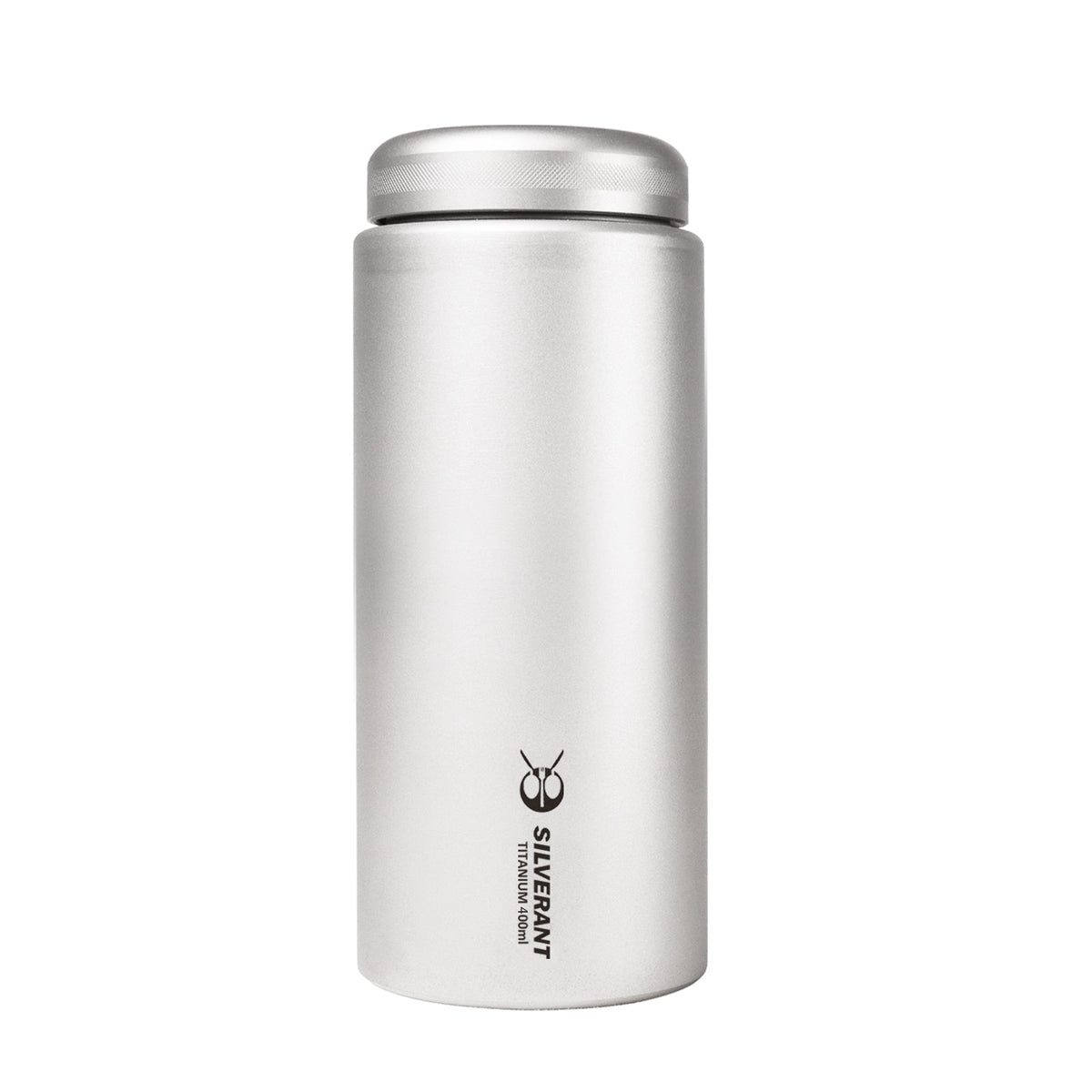 SilverAnt Ultralight Titanium Water Bottle Wide Mouth Screw Top - on a white background