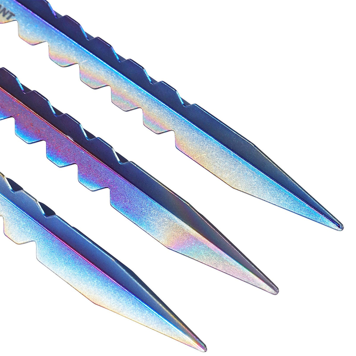 SilverAnt Ultralight Titanium Y-Shape Tent Stakes 6-Pack - Medium (Close-up of stake end)