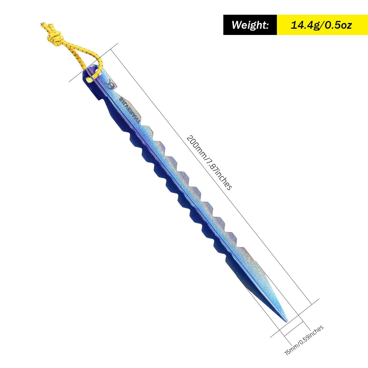 SilverAnt Ultralight Y-Shape Titanium Tent Stake Solo Large (weight and dimensions)