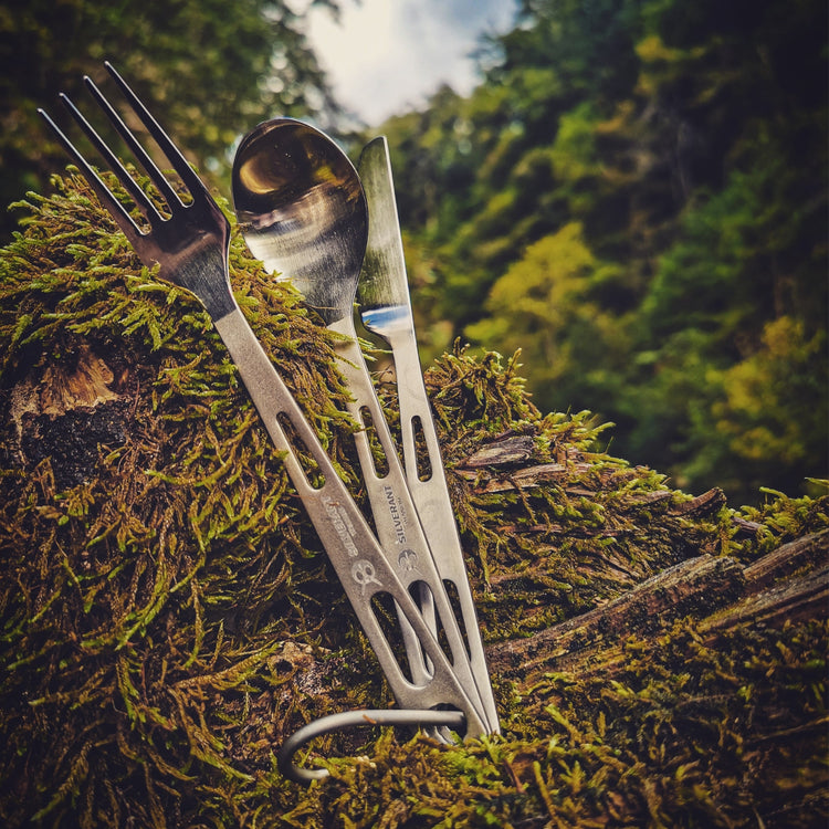
                  
                    Titanium 3-Piece Cutlery Set (Knife, Fork and Spoon) - SilverAnt Outdoors
                  
                