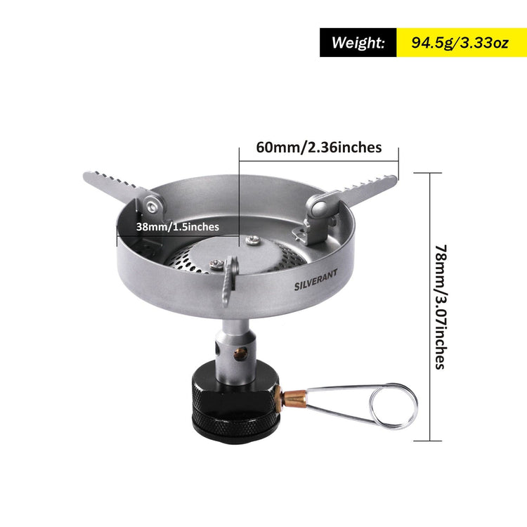 SilverTi Ultralight Titanium Gas Stove - weight and dimensions