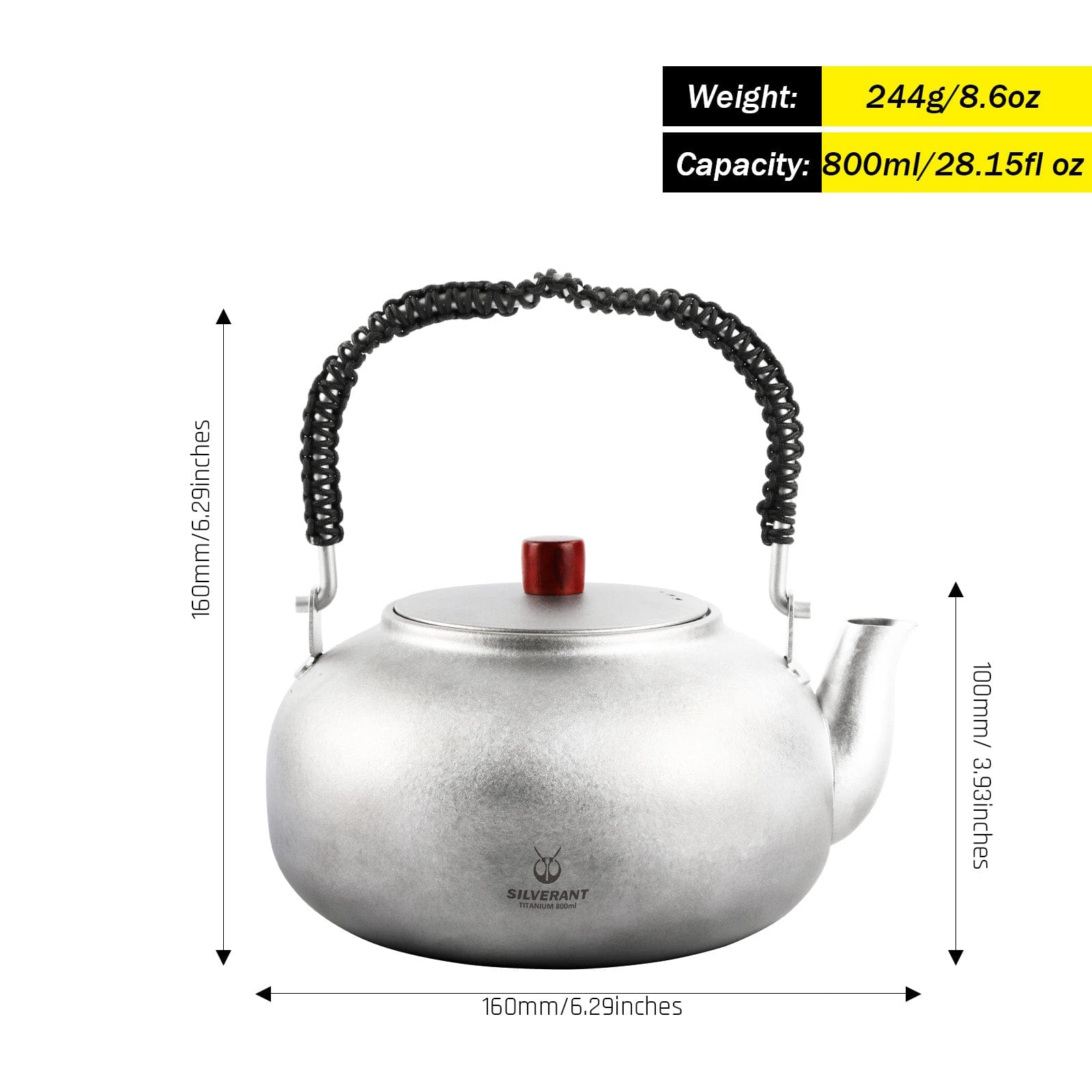 Large Crystallized Titanium Travel Tea Set | SilverAnt Outdoors